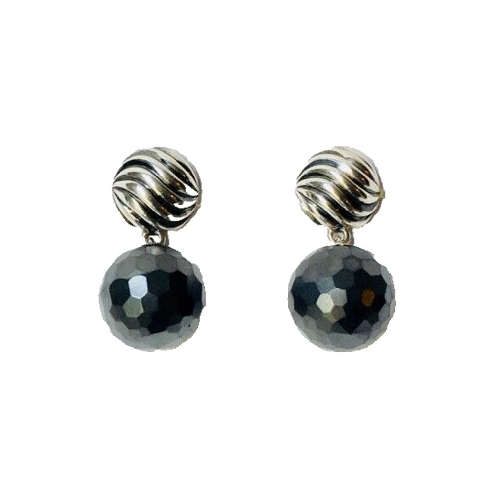 David Yurman Hematite Ball Drop Earrings